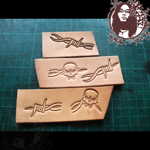 Leather Stamp Set - 해골 스타일 가죽 스탬프 세트, 알루미늄
