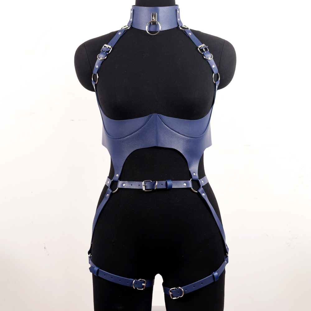 Leather Work Harness - 여성 가죽 하네스 세트 섹시 란제리