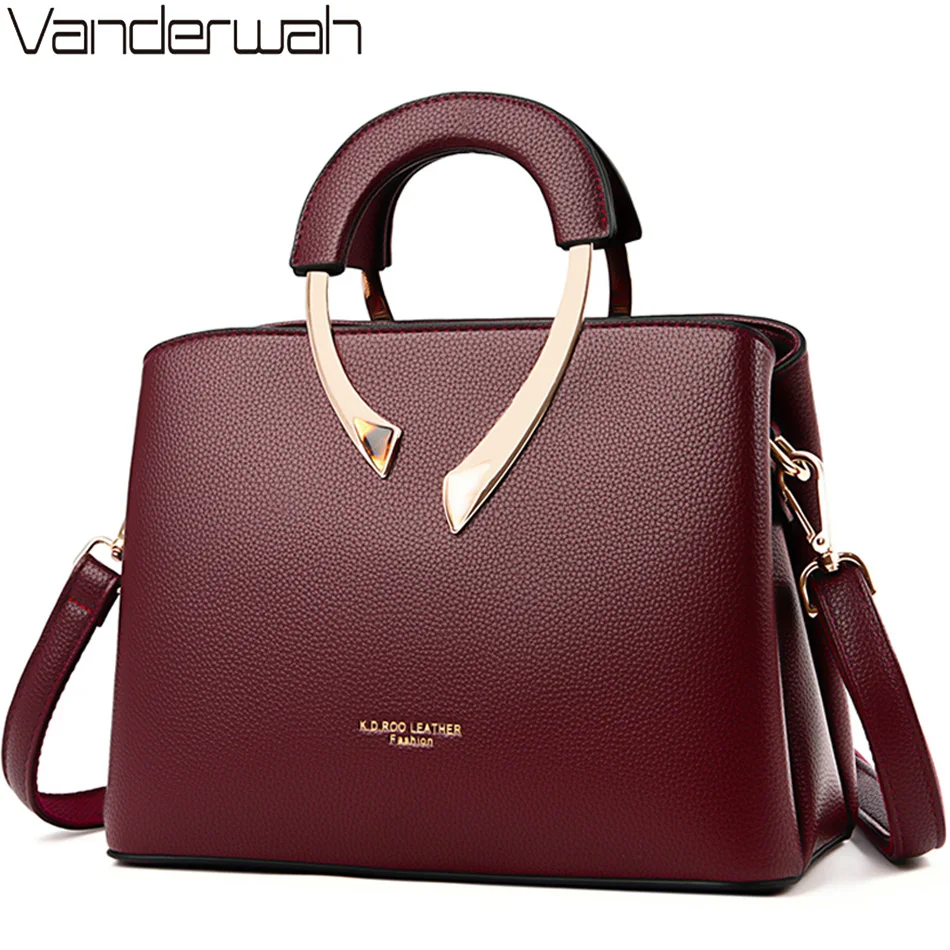 Leather Work Bag Women - 정품 VANDERWAH 고품질 Pu 가죽 캐주얼
