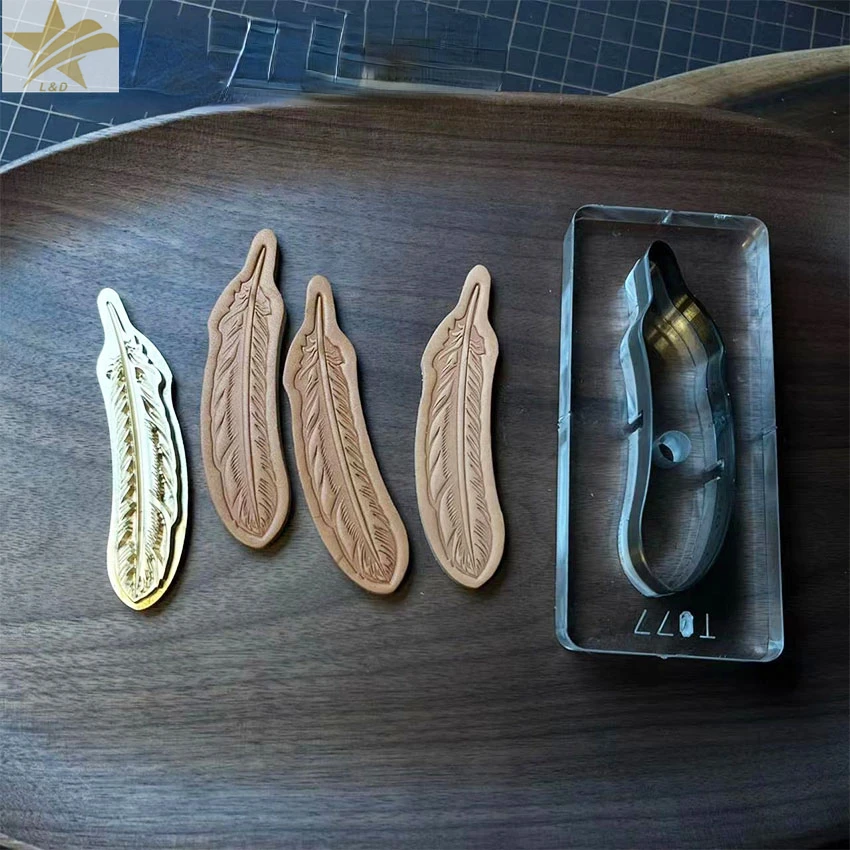 Leather Stamp Set - 깃털 모양 황동 스탬프 커팅 다이