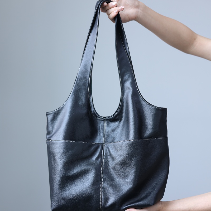 Leather Work Bag Women - 여성용 정품 가죽 대용량 소프트 토트백