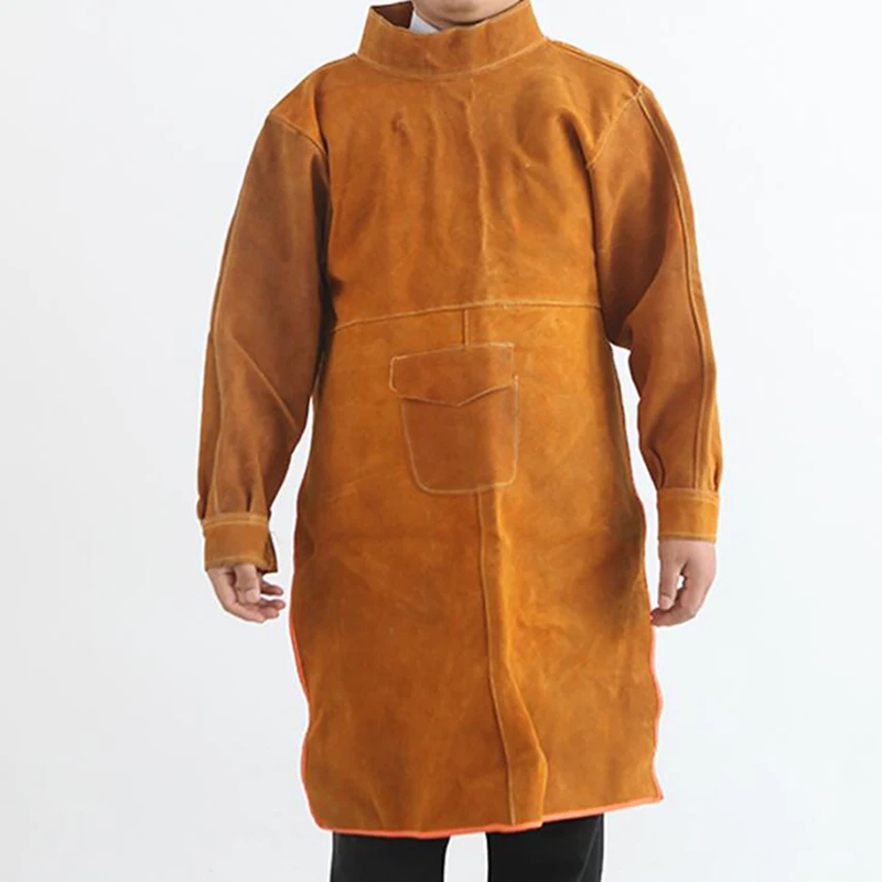 Leather Work Overalls - 소가죽 용접복, 105CM 길이의 헤비듀티 용접