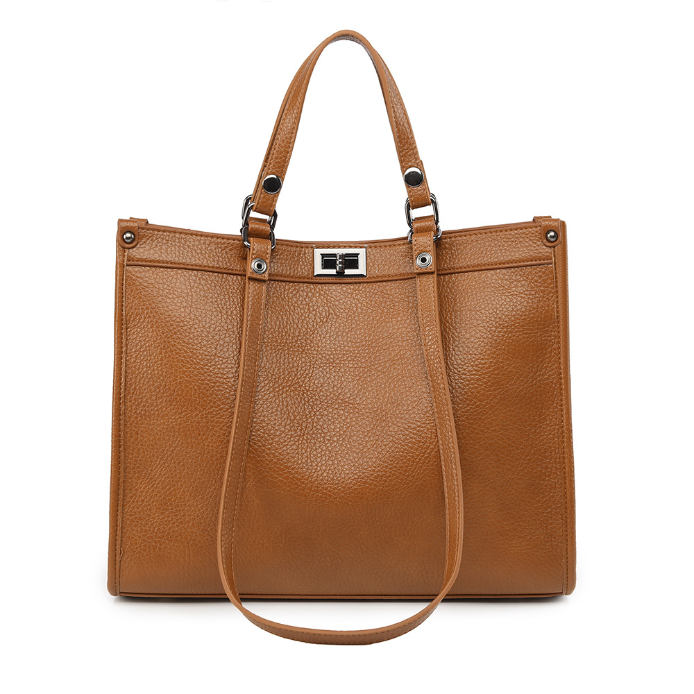 Leather Work Bag Women - 여성 대용량 토트 백 PU 가죽