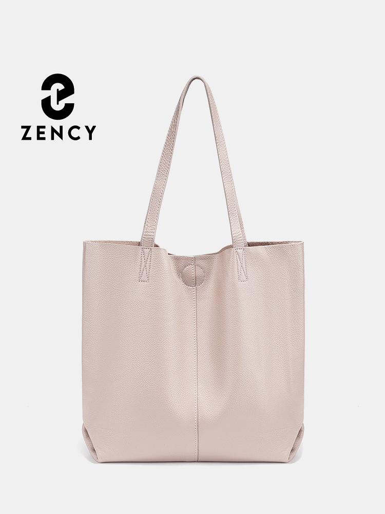 Leather Work Bag Women - Zency 여성용 대용량 핸드백 천연 가죽