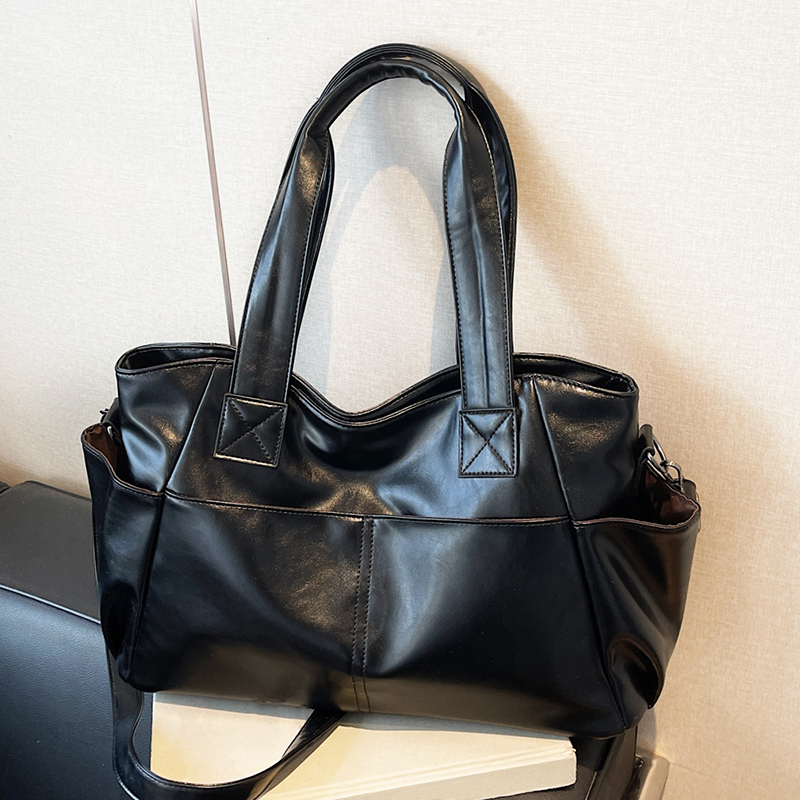 Leather Work Bag Women - 여성용 레트로 소프트 가죽 핸드백, 다중