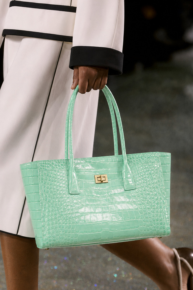 Leather Work Bag Women - SHELKSBAG 광택 있는 크로커다일 엠보싱 토트백