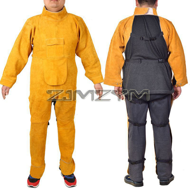 Leatherwork Apron - 소 가죽 가죽 용접 양복 작업복