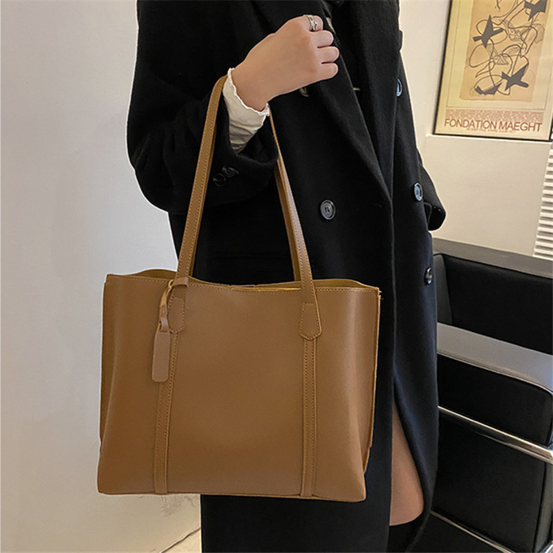 클래식 블랙 인조 가죽 토트백, 대용량 핸드백 숄더백, - Leather Work Bag Women 리뷰 및 가격