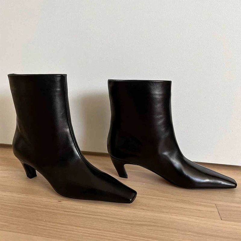 AIYKAZYSDL 2025 스퀘어 토 앵클 부츠 로우 - Leather Work Western 리뷰 및 가격