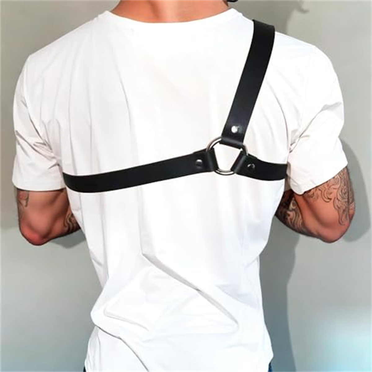고딕 남성 가죽 서스펜더 벨트 남성용 블랙 가죽 싱글  - Leather Work Harness 리뷰 및 가격