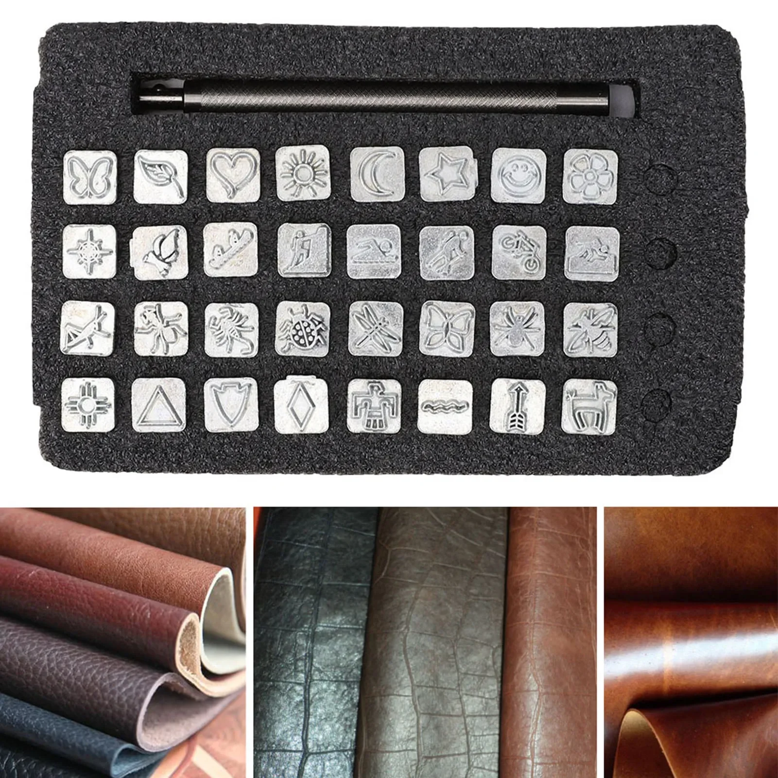 만화 동물 식물 가죽 스탬프 펀치 세트, DIY 가죽  - Leather Stamp Set 리뷰 및 가격
