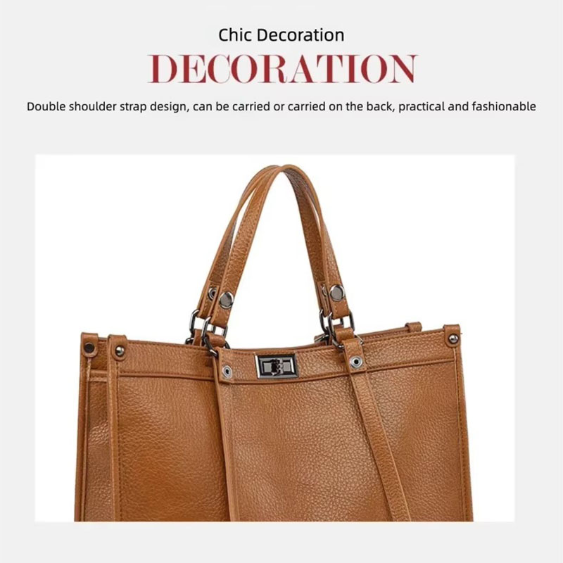 여성 대용량 토트 백 PU 가죽 회전 잠금 핸드백 숙녀 - Leather Work Bag Women 리뷰 및 가격
