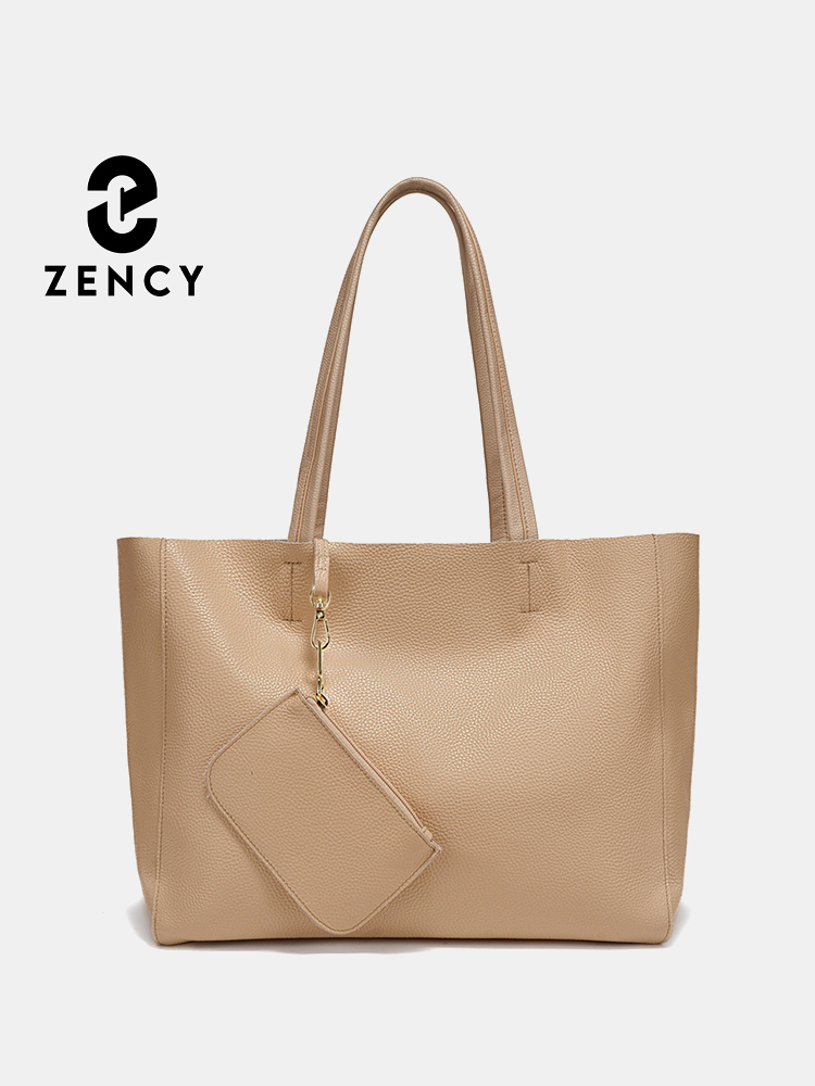 Zency 정품 가죽 대형 토트 백 심플 패션 카키색  - Leather Work Bag Women 리뷰 및 가격