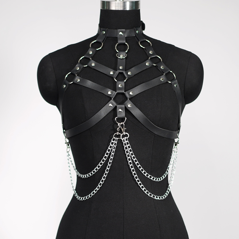 여성 섹시한 하네스 벨트 가슴 바디 하네스 가죽 란제리 - Leather Work Harness 리뷰 및 가격