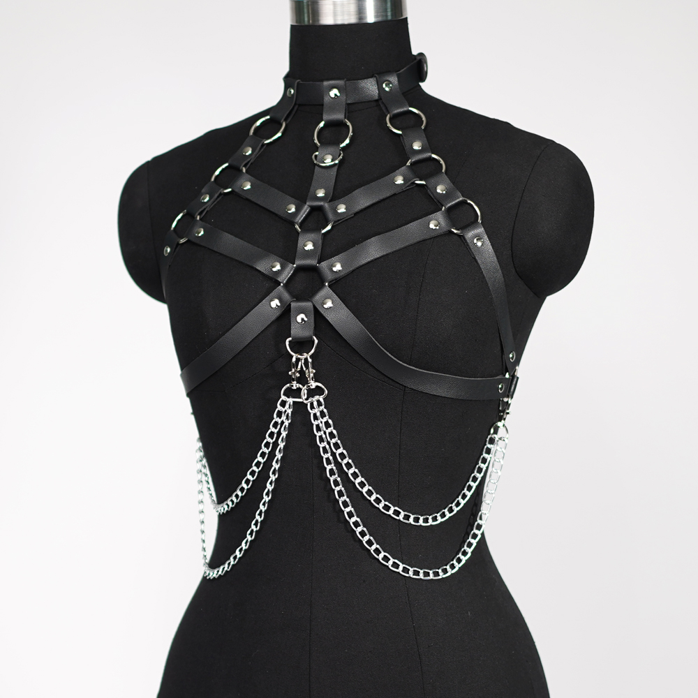 여성 섹시한 하네스 벨트 가슴 바디 하네스 가죽 란제리 - Leather Work Harness 리뷰 및 가격