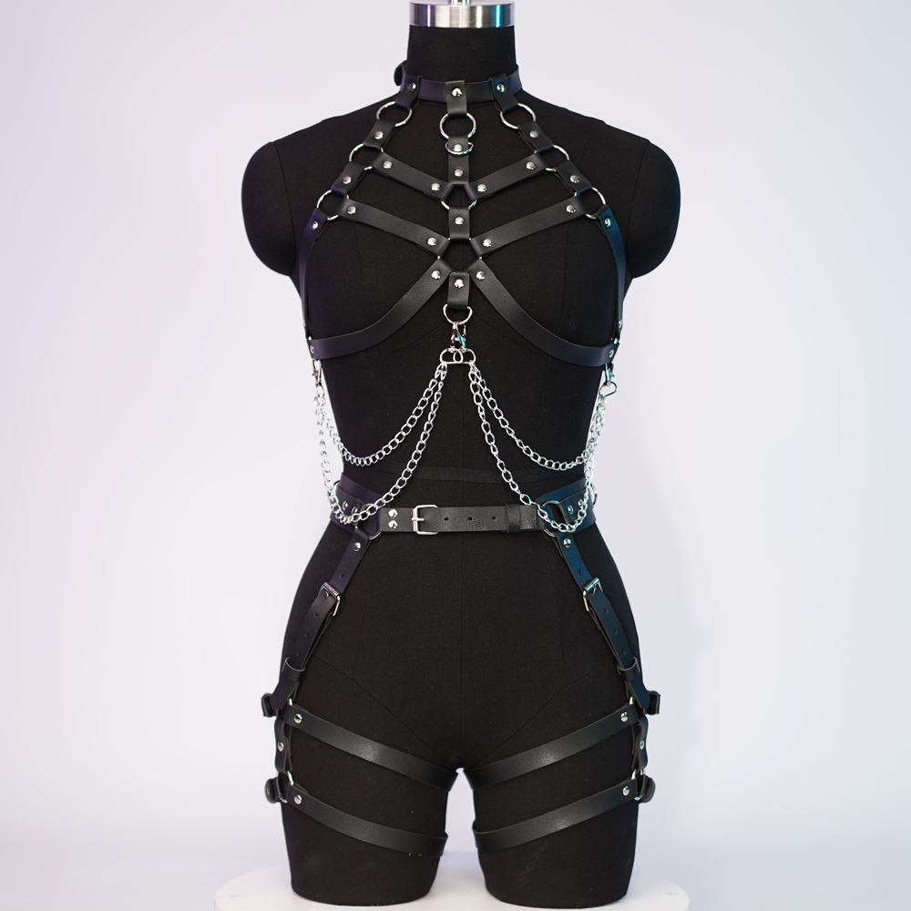 여성 섹시한 하네스 벨트 가슴 바디 하네스 가죽 란제리 - Leather Work Harness 리뷰 및 가격