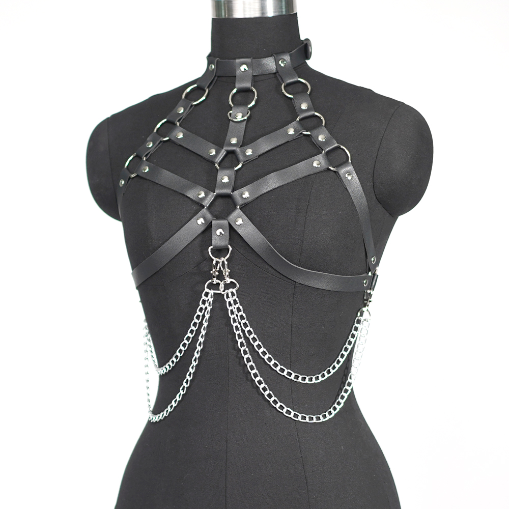 여성 섹시한 하네스 벨트 가슴 바디 하네스 가죽 란제리 - Leather Work Harness 리뷰 및 가격