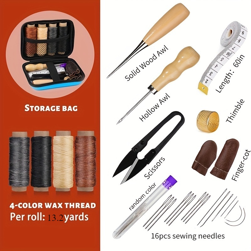 [가죽 작업 키트] 가죽 재봉 키트, 큰 눈 바늘, 왁 - Leatherwork Kit 리뷰 및 가격