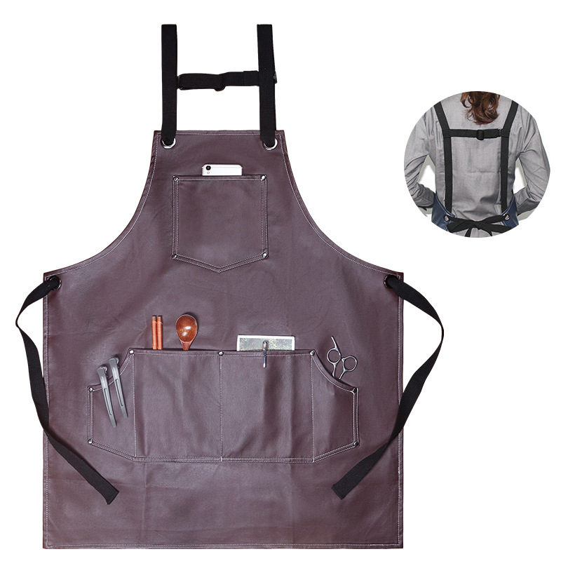 2023 PU 소프트 가죽 케이터링 서버 멜빵 작업복, - Leatherwork Apron 리뷰 및 가격