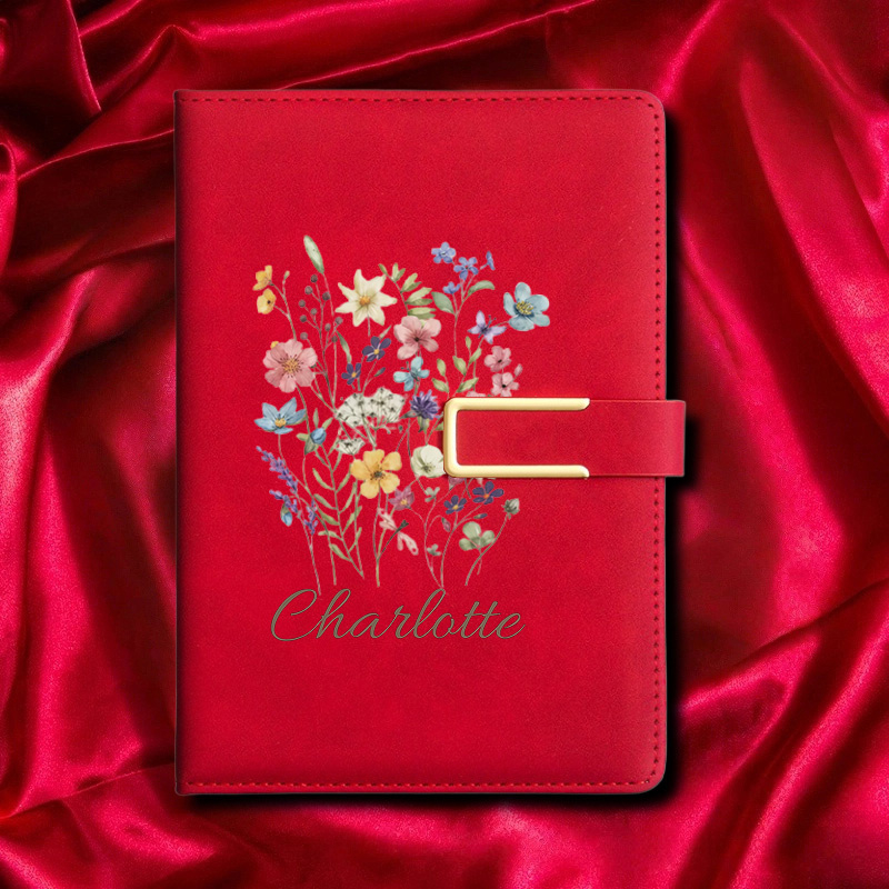 A5 플로럴 모노그램 맞춤 이름 인조가죽 하드커버 저널 - Leatherwork Journal 리뷰 및 가격