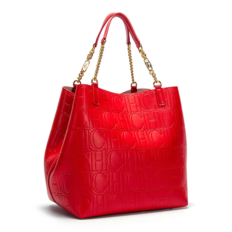 CHCH 여성용 토트 백 2024 새로운 강철 양각 핸 - Leather Work Bag Women 리뷰 및 가격