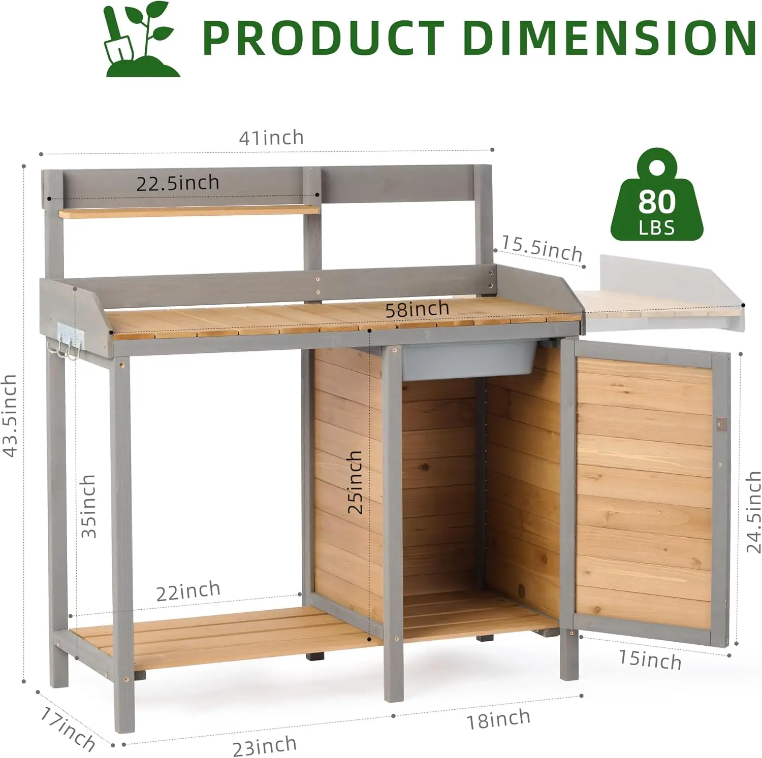 싱크대가 있는 나무 재질의 화분 작업대, 수납공간이 있 - Leatherwork Bench 리뷰 및 가격