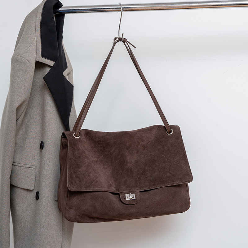 여성용 정품 스웨이드 가죽 숄더백, 조절 가능한 스트랩 - Leather Work Bag Women 리뷰 및 가격