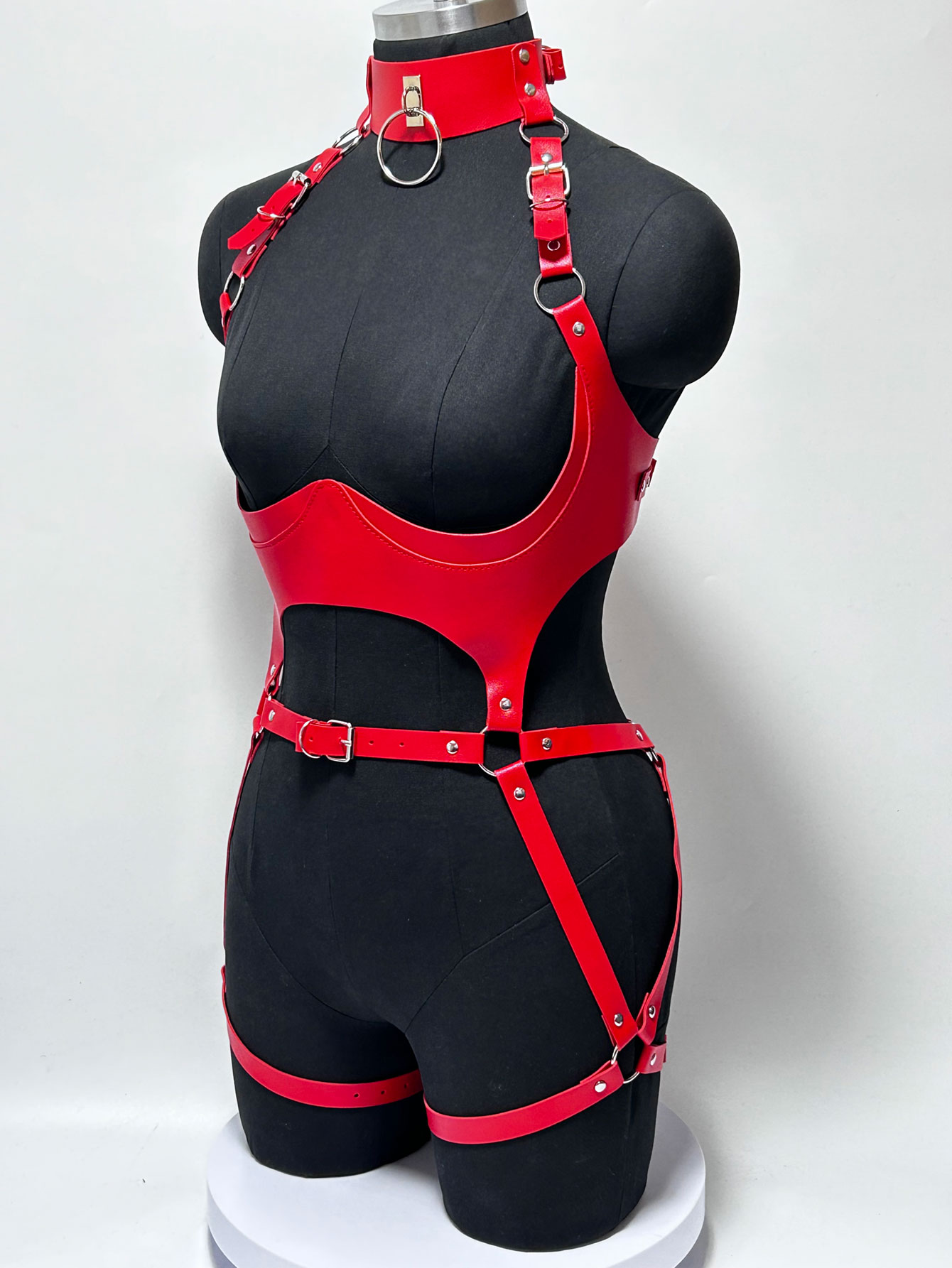 여성 패션 펑크 스타일 인조 가죽 풀 바디 하네스 벨트 - Leather Work Harness 리뷰 및 가격